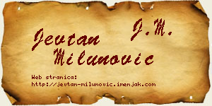 Jevtan Milunović vizit kartica